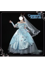2XXT Cosplay Uma Musume Pretty Derby Daiwa Scarlet Bride Wedding Blue Formal Dress Cosplay Costume